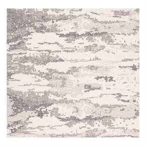 Safavieh Abstract 6'-0&quot x 6'-0&quot Wool Hand Tufted Rug in Charcoal / Ivory