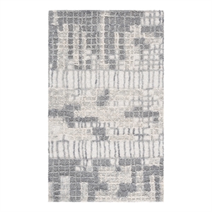 Safavieh Abstract3'-0&quot x 5'-0&quotWool and Cotton Hand Tufted Rug in Ivory/Dark Gray