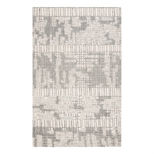 Safavieh Abstract4'-0&quot x 6'-0&quotWool and Cotton Hand Tufted Rug in Ivory/Dark Gray