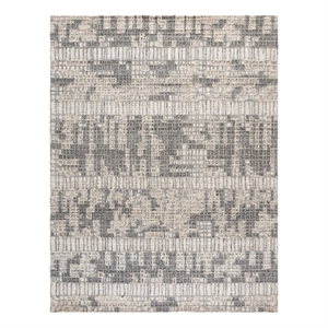 Safavieh Abstract6'-0&quot x 9'-0&quotWool and Cotton Hand Tufted Rug in Ivory/Dark Gray