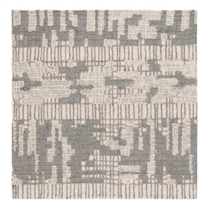 Safavieh Abstract6'-0&quot x 6'-0&quotWool and Cotton Hand Tufted Rug in Ivory/Dark Gray