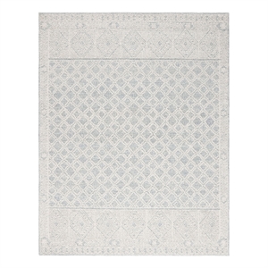 Safavieh Abstract 8'-0&quot x 10'-0&quot Wool Hand Tufted Rug in Blue / Ivory