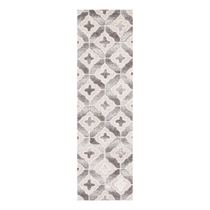 Safavieh Abstract 2'-3&quot x 8'-0&quot Wool Hand Tufted Rug in Beige / Gray