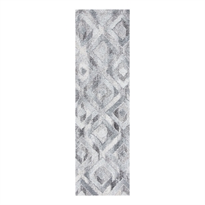Safavieh Abstract 2'-3&quot x 8'-0&quot Wool Hand Tufted Rug in Gray