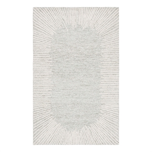 Safavieh Abstract 3'-0&quot x 5'-0&quot Wool and Cotton Hand Tufted Rug in Sage / Ivory