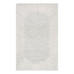 Safavieh Abstract 4'-0&quot x 6'-0&quot Wool and Cotton Hand Tufted Rug in Sage / Ivory