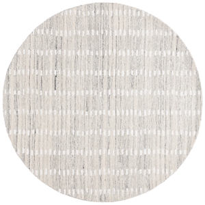 Safavieh Abstract 6'-0&quot x 6'-0&quot Wool and Cotton Hand Tufted Rug in Silver /Ivory