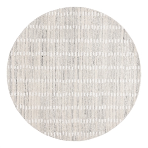 Safavieh Abstract 6'-0&quot x 6'-0&quot Wool and Cotton Hand Tufted Rug in Silver /Ivory