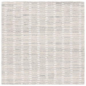 Safavieh Abstract 6'-0&quot x 6'-0&quot Wool and Cotton Hand Tufted Rug in Silver /Ivory