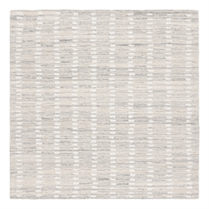 Safavieh Abstract 6'-0&quot x 6'-0&quot Wool and Cotton Hand Tufted Rug in Silver /Ivory