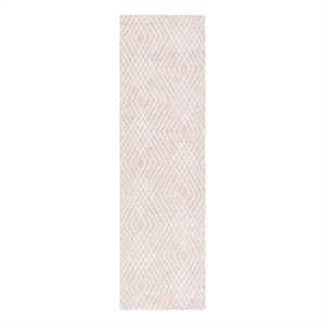 Safavieh Abstract 2'-3&quot x 8'-0&quot Wool and Cotton Hand Tufted Rug in Beige / Ivory