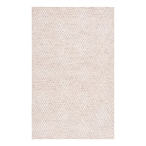 Safavieh Abstract 4'-0&quot x 6'-0&quot Wool and Cotton Hand Tufted Rug in Beige / Ivory