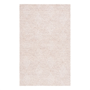 Safavieh Abstract 6'-0&quot x 9'-0&quot Wool and Cotton Hand Tufted Rug in Beige / Ivory