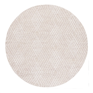 Safavieh Abstract 6'-0&quot x 6'-0&quot Wool and Cotton Hand Tufted Rug in Beige / Ivory