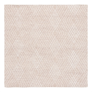 Safavieh Abstract 6'-0&quot x 6'-0&quot Wool and Cotton Hand Tufted Rug in Beige / Ivory