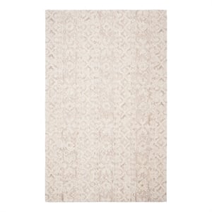 Safavieh Abstract 4'-0&quot x 6'-0&quot Wool Hand Tufted Rug in Beige / Light Brown