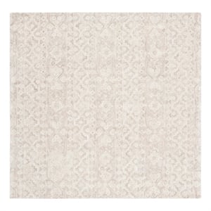 Safavieh Abstract 6'-0&quot x 6'-0&quot Wool Hand Tufted Rug in Beige / Light Brown