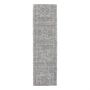 Safavieh Abstract 2'-3&quot x 8'-0&quot Wool Hand Tufted Rug in Gray / Black