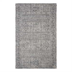 Safavieh Abstract 4'-0&quot x 6'-0&quot Wool Hand Tufted Rug in Gray / Black