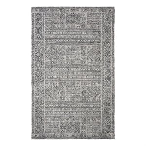 Safavieh Abstract 5'-0&quot x 8'-0&quot Wool Hand Tufted Rug in Gray / Black