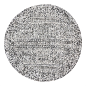 Safavieh Abstract 6'-0&quot x 6'-0&quot Wool Hand Tufted Rug in Gray / Black