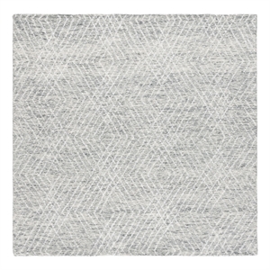 Safavieh Abstract 6'-0&quot x 6'-0&quot Wool and Cotton Hand Tufted Rug in Gray / Ivory