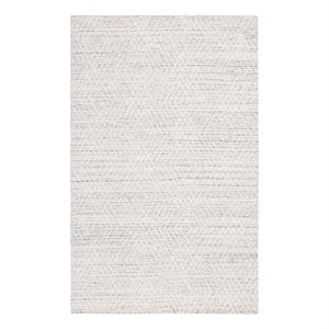 Safavieh Abstract 4'-0&quot x 6'-0&quot Wool and Cotton Hand Tufted Rug in Silver /Ivory