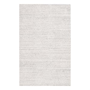 Safavieh Abstract 5'-0&quot x 8'-0&quot Wool and Cotton Hand Tufted Rug in Silver /Ivory