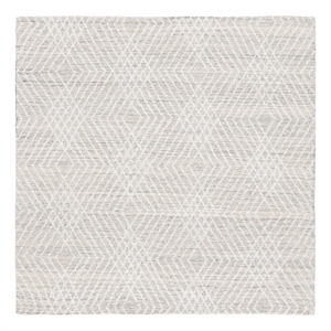 Safavieh Abstract 6'-0&quot x 6'-0&quot Wool and Cotton Hand Tufted Rug in Silver /Ivory