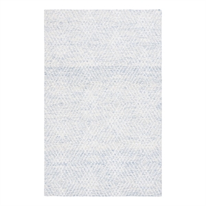 Safavieh Abstract 4'-0&quot x 6'-0&quot Wool and Cotton Hand Tufted Rug in Blue / Ivory