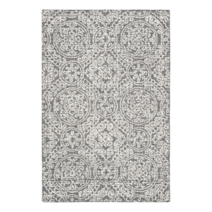 Safavieh Abstract 4'-0&quot x 6'-0&quot Wool Hand Tufted Rug in Gray / Ivory