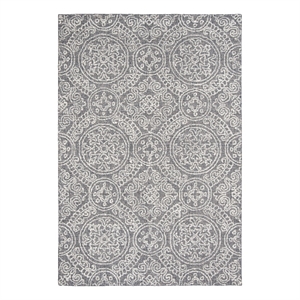 Safavieh Abstract 6'-0&quot x 9'-0&quot Wool Hand Tufted Rug in Gray / Ivory