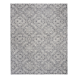 Safavieh Abstract 9'-0&quot x 12'-0&quot Wool Hand Tufted Rug in Gray / Ivory