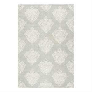 Safavieh Abstract 6'-0&quot x 9'-0&quot Wool Hand Tufted Rug in Aqua / Ivory
