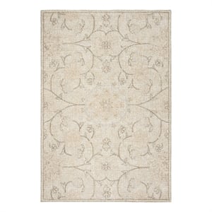 Safavieh Abstract 6'-0&quot x 9'-0&quot Wool Hand Tufted Rug in Light Gray / Ivory