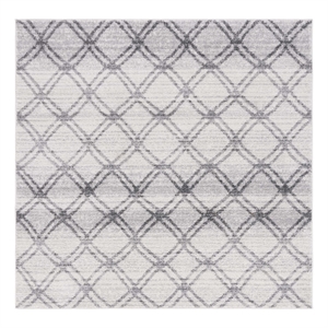 Safavieh Adirondack 4'-0&quot x 4'-0&quot Jute Power Loomed Rug in Silver / Charcoal