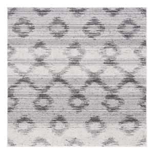 Safavieh Adirondack 4'-0&quot x 4'-0&quot Jute Power Loomed Rug in Silver / Charcoal