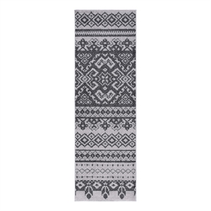 Safavieh Adirondack 2'-6&quot x 16'-0&quot Jute Power Loomed Rug in Silver/Black