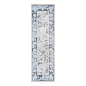 Safavieh Abstract 2'-3&quot x 8'-0&quot Wool Hand Tufted Rug in Beige / Blue