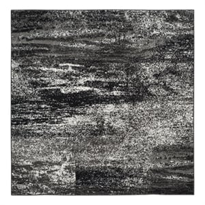Safavieh Adirondack 4'-0&quot x 4'-0&quot Jute Power Loomed Rug in Silver/Black