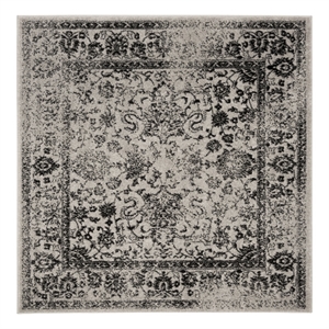 Safavieh Adirondack6'-0&quot x6'-0&quotJute and Polyester Power Loomed Rug in Gray/Black