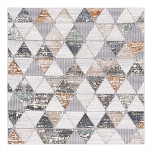 Safavieh Alenia 100 6'-7&quotx6'-7&quotPolyester and Jute Power Loomed Rug in Gray/Beige