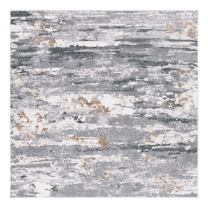 Safavieh Alenia 100 6'-7&quot x 6'-7&quotPolyester and Jute Power Loomed Rug inGray/Blue