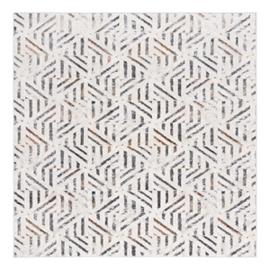 Safavieh Alenia 100 6'-7&quotx6'-7&quotPolyester and Jute Power Loomed Rug in Ivory/Gray