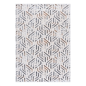 Safavieh Alenia100 8'-0&quotx10'-0&quotPolyester and Jute Power Loomed Rug in Ivory/Gray