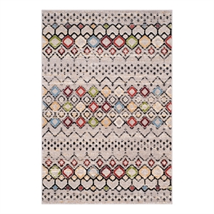 Safavieh Amsterdam 2'-3&quot x 4'-0&quot Power Loomed Rug in Light Gray / Multi-Color