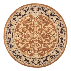 Safavieh Anatolia 8'-0&quot x 8'-0&quot Wool Hand Tufted Rug in Brown / Plum