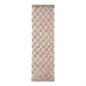 Safavieh Adriana Shag 2'-3&quot x 8'-0&quot Power Loomed Rug in Beige / Cream