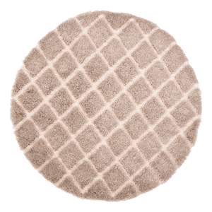 Safavieh Adriana Shag 6'-7&quot x 6'-7&quot Power Loomed Rug in Beige / Cream