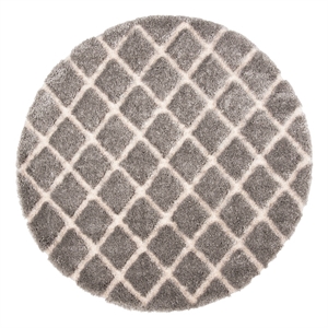 Safavieh Adriana Shag 6'-7&quot x 6'-7&quot Power Loomed Rug in Light Gray / Cream